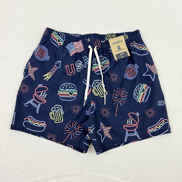 Chubbies Patriotic Lights Swim Trunks Men’s Medium 5.5” USA BBQ Beer NWT - Picture 3 of 11
